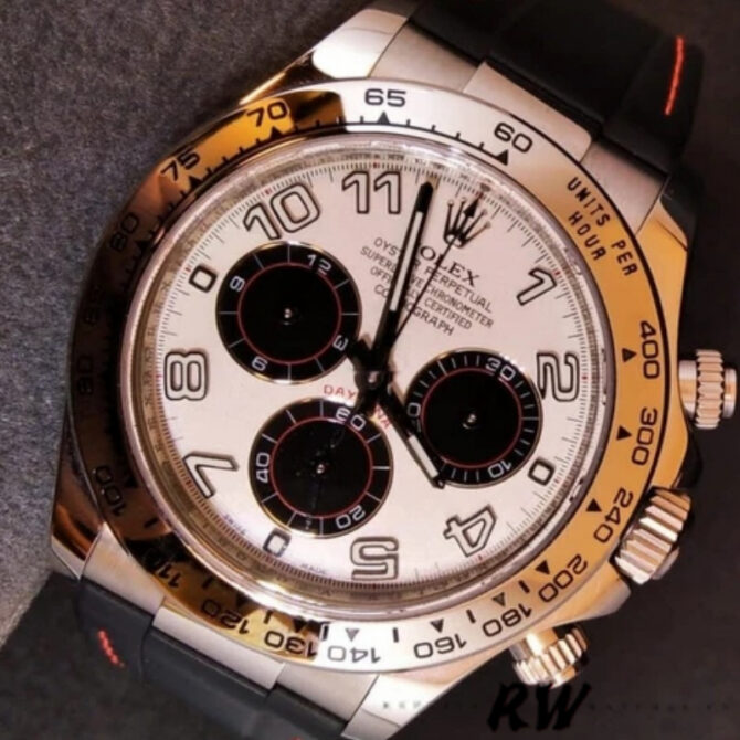 Rolex Daytona 116519 Panda Dial Black Rubber Strap 40mm Mens Replica Watch