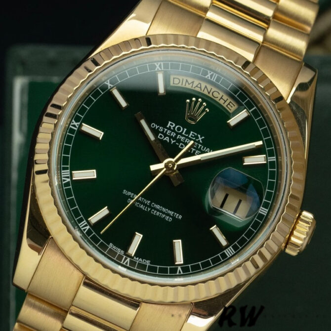 Replica Rolex Day-Date 118235 MOP Black Dial 36mm Unisex Watch