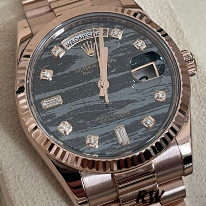 Replica Rolex Day-Date 118235 MOP Black Dial 36mm Unisex Watch