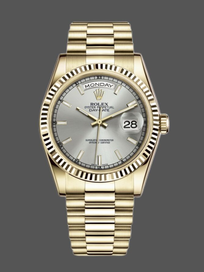 Replica Rolex Day-Date 118209 White Gold Copper Brown Dial 36mm Unisex Watch
