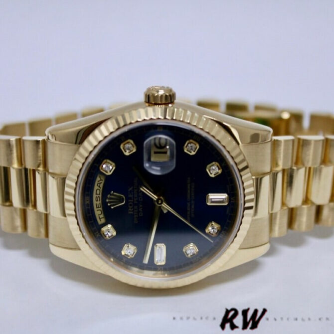 Replica Rolex Day-Date 118235 Rose Gold Chocolate Brown Dial 36mm Unisex Watch