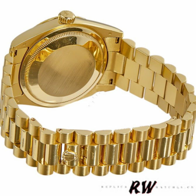 Replica Rolex Day-Date 118338 Yellow gold Silver dial 36mm Unisex Watch