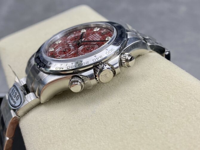 Rolex Cosmograph Daytona 40MM White Gold Rare Rubellite Dial 116509 Men's Watch