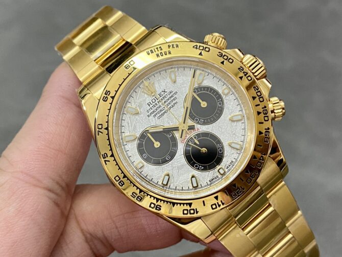 Rolex Daytona 116508 Yellow Gold Meteorite Grey Dial 40MM Mens Replica Watch