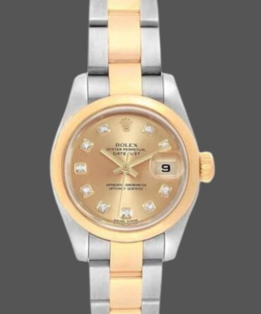 Rolex Datejust 179163 Champagne Dial Domed Dezel 26MM Lady Replica Watch