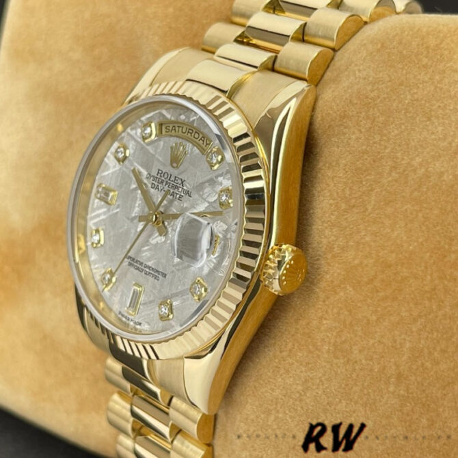 Replica Rolex Day-Date 118238 Diamond Meteorite Dial 36mm Unisex Watch