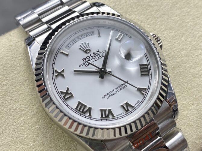 Replica Rolex Day Date 36 White Dial Platinum President Bracelet m128236 0017