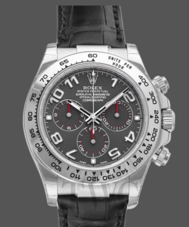 Rolex Cosmograph Daytona 116519 Gray dial Black Leather Strap 40mm Mens Replica Watch