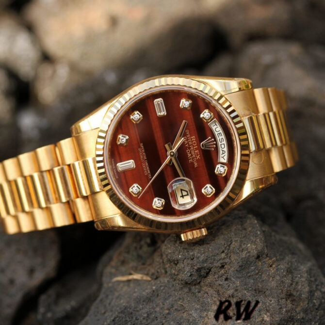Replica Rolex Day-Date 118235 Rose Gold Chocolate Brown Dial 36mm Unisex Watch