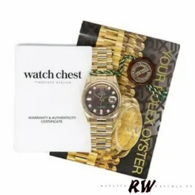 Replica Rolex Day-Date 118238 Dark Mother of Pearl 36mm Unisex Watch