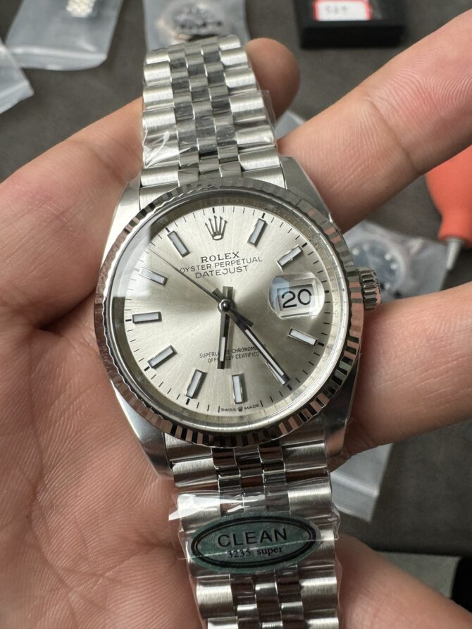 Rolex Datejust 126234 Fluted Bezel Silver Index Dial 36MM Unisex Replica Watch