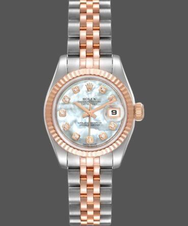 Rolex Datejust 179171 White MOP Diamond Dial Fluted Bezel 26MM Lady Replica Watch