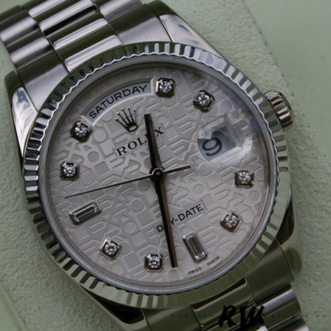 Replica Rolex Day-Date 118239 Jubilee Silver Dial 36mm Unisex Watch
