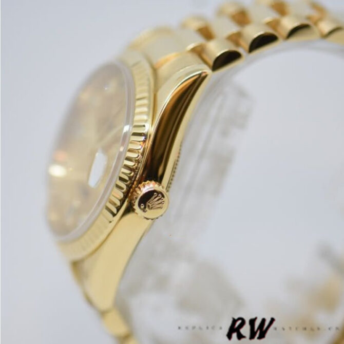 Replica Rolex Day-Date 118238 Yellow Gold Champagne Jubilee Diamond Dial 36mm Unisex Watch