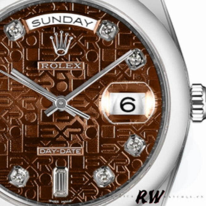 Replica Rolex Day-Date 118209 Jubilee Chocolate Brown Diamonds Dial 36mm Unisex Watch