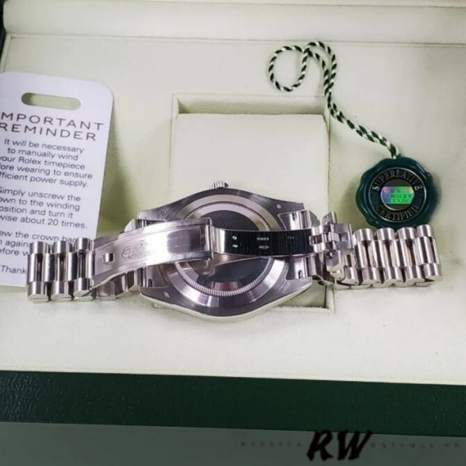 Replica Rolex Day-Date 218206 Concentric Black Dial Platinum 41MM Mens Watch