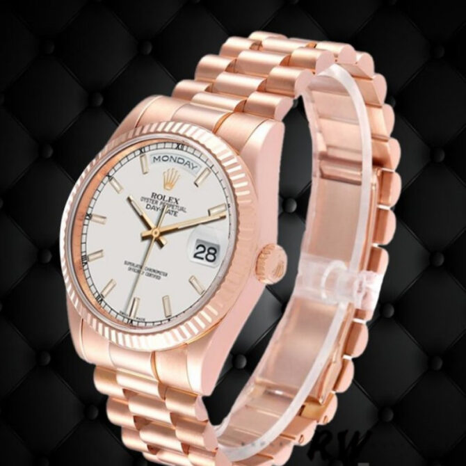 Replica Rolex Day-Date 118235 White Dial 36mm Unisex Watch