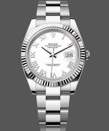 Rolex Datejust 126334 0023 Fluted Bezel White Roman Numeral Dial 41MM Mens Replica Watch