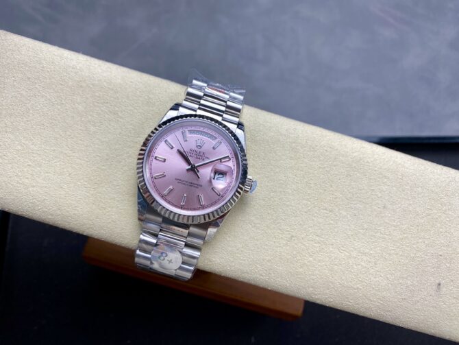 Replica Rolex Day Date 36mm Pink Diamond-Set Dial Fluted Bezel President m128239 0071