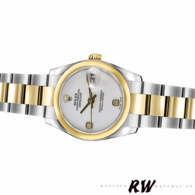 Rolex Datejust 179163 White Dial Diamond Domed Dezel 26MM Lady Replica Watch