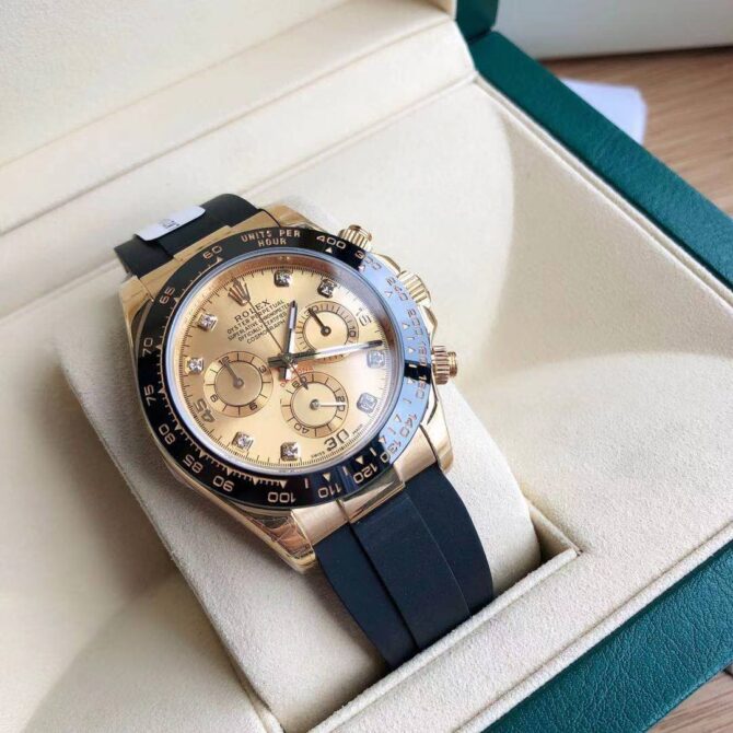 Rolex Daytona 116518LN Diamond Champagne Dial 40mm Mens Replica Watch
