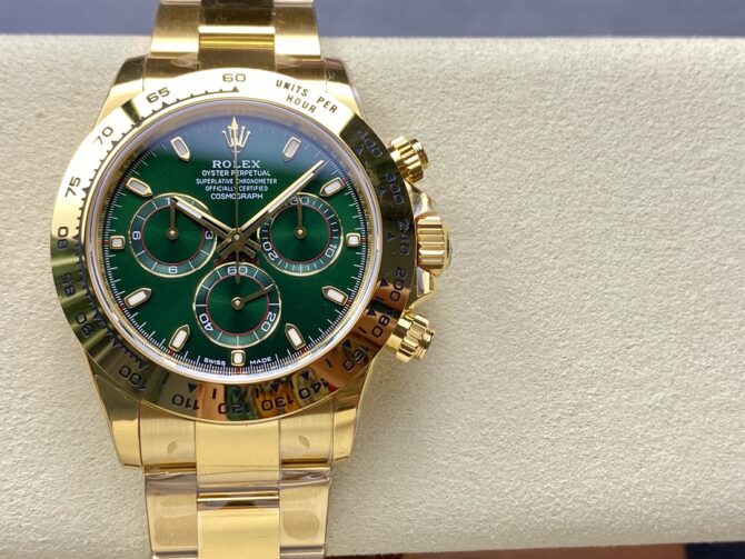 Rolex Daytona 116508 Yellow Gold Green Index Dial 40MM Mens Replica Watch