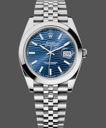 Rolex Datejust 41 Stainless Steel Smooth 126300 0024 Blue Stick Dial