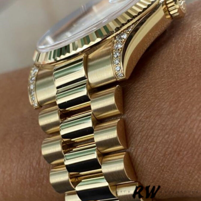 Replica Rolex Day-Date 118338 Yellow Gold Champagne Diamonds Dial 36mm Unisex Watch