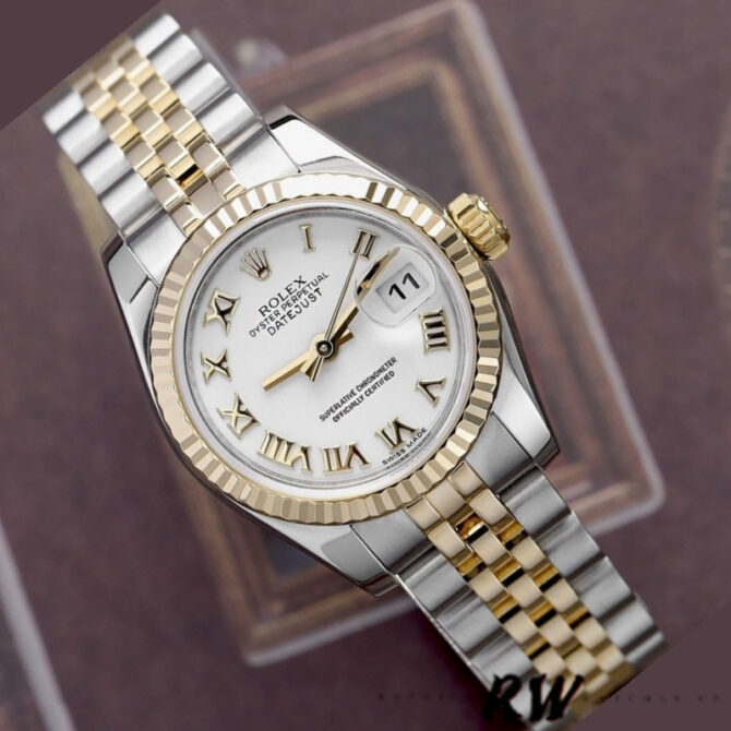 Rolex Datejust 179173 White Roman Numeral Dial 26MM Lady Replica Watch