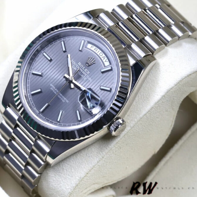Replica Rolex Day-Date 228396TBR Ice Blue Diamond Dial Diamond Bezel 40mm Mens Watch