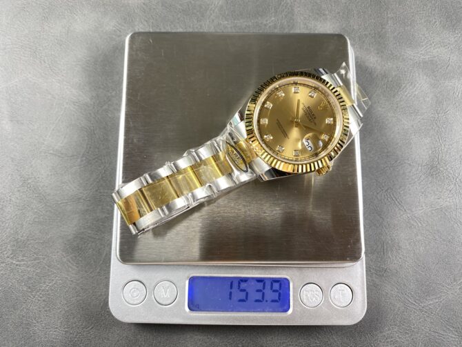 Rolex Datejust 126333 0011 Champagne Diamond Oyster 41mm Two Tone Steel