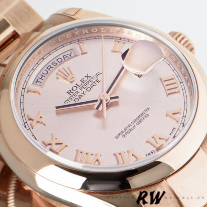 Replica Rolex Day-Date 118209 White Gold Silver Diamond Dial Automatic 36mm Unisex Watch