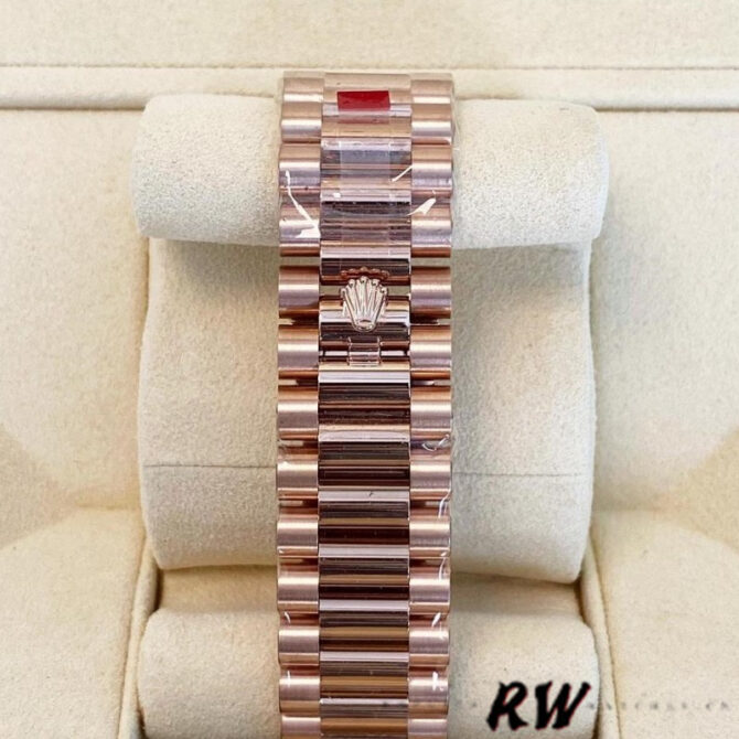 Replica Rolex Day-Date 228345RBR 0007 Sundust Diamond Dial Diamond Bezel 40mm Mens Watch