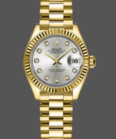 Rolex Datejust 279178 Silver Diamond Mark Fluted Bezel 28mm Lady Replica Watch