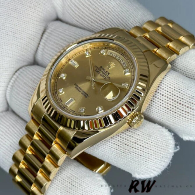 Replica Rolex Day-Date 218238 Champagne Dial Yellow Gold 41MM Mens Watch