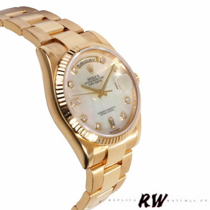Replica Rolex Day-Date 118238 MOP White Dial 36mm Unisex Watch