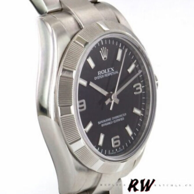 Rolex Oyster Perpetual 177210 Black Dial Stainless Steel 31mm Lady Replica Watch