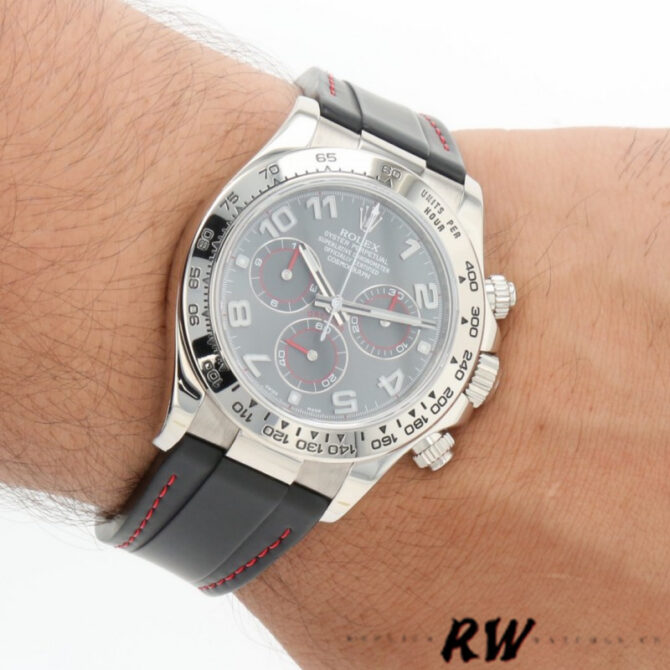Rolex Daytona 116519 Grey Dial Black RubberB strap 40mm Mens Replica Watch