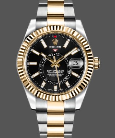 Rolex Sky-Dweller 326933 Black Dial Stainless Steel 42MM Mens Replica Watch