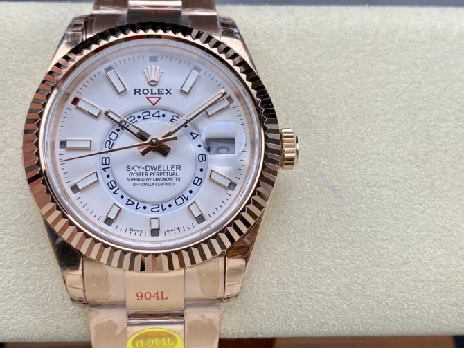 Rolex Sky Dweller 42 Rose Gold White Dial M336935 0003 Men's Watch