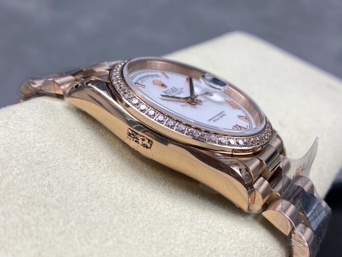 Replica Rolex Day-Date 128345RBR White Dial Everose Gold 36MM Unisex Watch