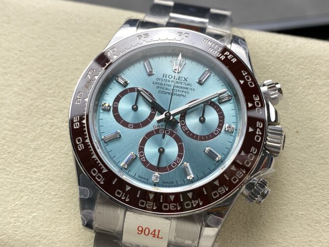 Rolex Platinum Cosmograph Daytona Ice Blue Ice Blue Diamond Baguette Mark 126506 0002