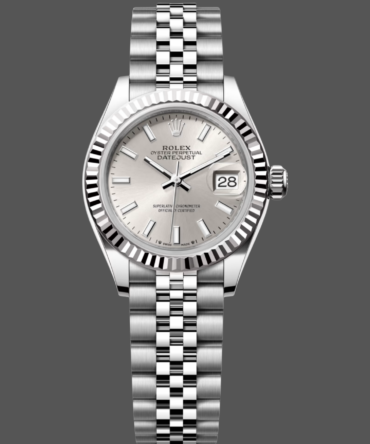 Rolex Datejust 28 Automatic Silver Dial White Gold and Steel M279174 0005 Women's Watch