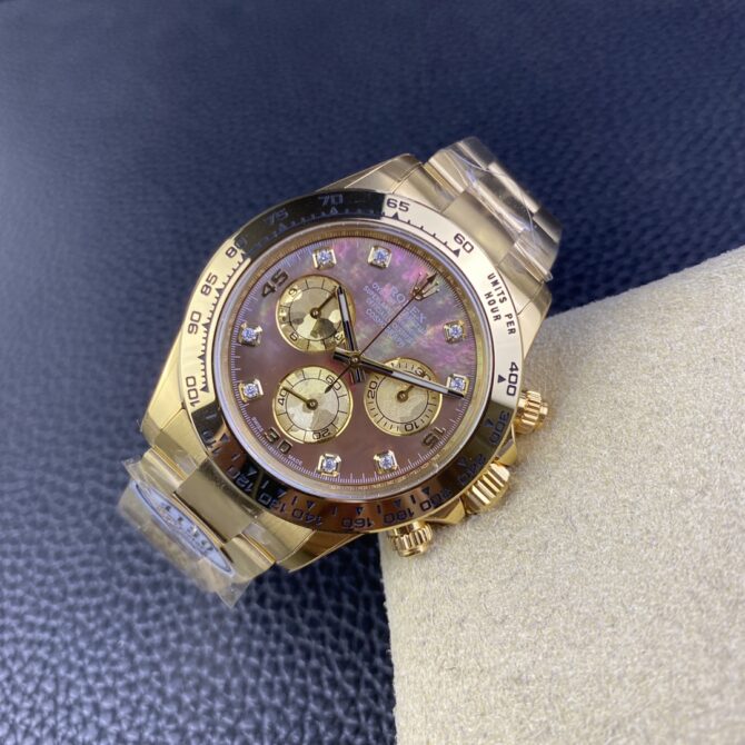 Rolex Daytona 116508 Yellow Gold Black Mother Of Pearl Dial 40MM Mens Replica Watch