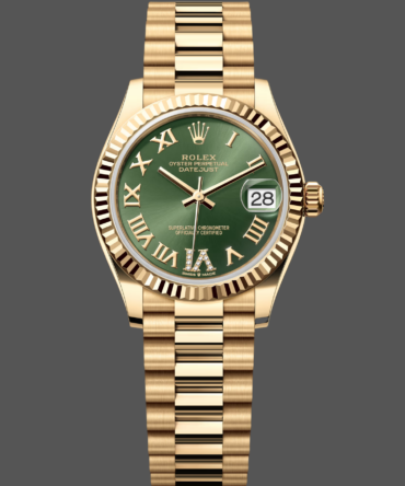 Rolex Datejust 31 Yellow Gold Green Dial m278278 0030 Women's Watch