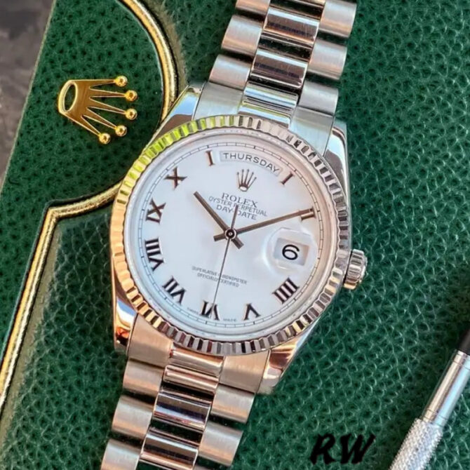 Replica Rolex Day-Date 118239 Roman Numeral White Dial 36mm Unisex Watch