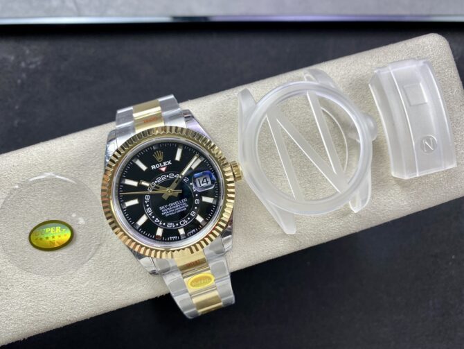 Rolex Sky Dweller 42 Yellow Rolesor Black Dial Oyster M336933 0003 Men's Watch