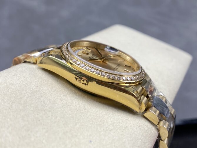 Replica Rolex Day-Date 128348RBR Dark Grey Dial Yellow Gold 36MM Unisex Watch