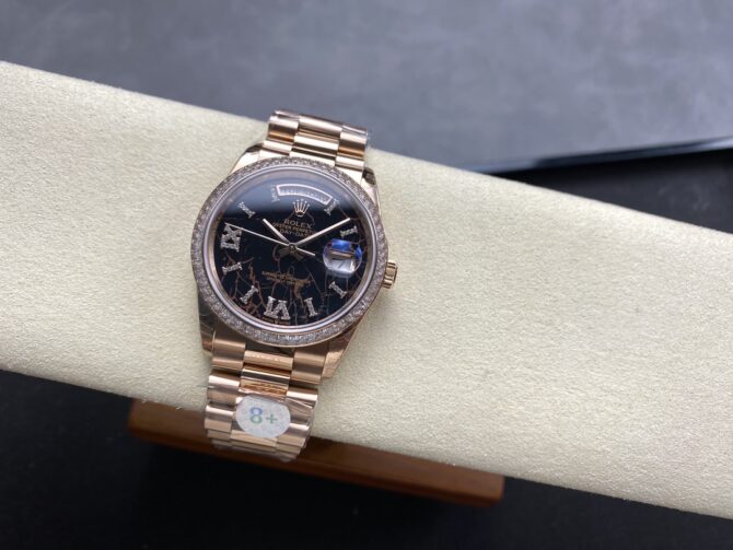 Replica Rolex Day-Date 128345RBR Eisenkiesel dial Everose Gold 36MM Unisex Watch