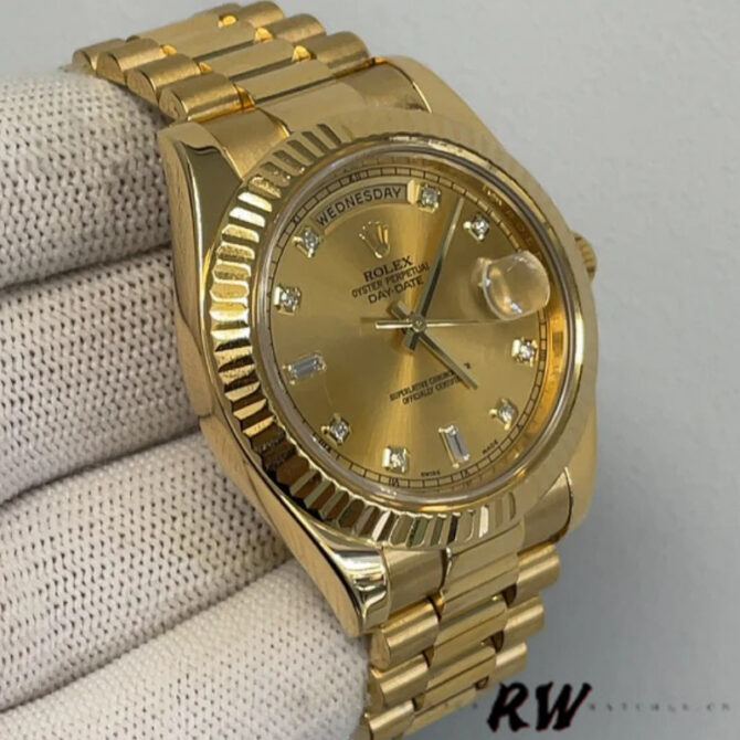 Replica Rolex Day-Date 218238 Champagne Dial Yellow Gold 41MM Mens Watch